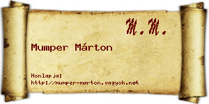 Mumper Márton névjegykártya
