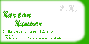 marton mumper business card